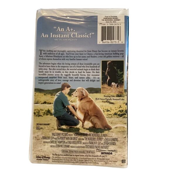 Homeward Bound The Incredible Journey VHS Tape Movie Vintage - Picture 2 of 2